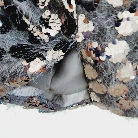 Zara Black Sequin & Faux Feather Halter Midi Dress Size Small - Picture 12 of 14